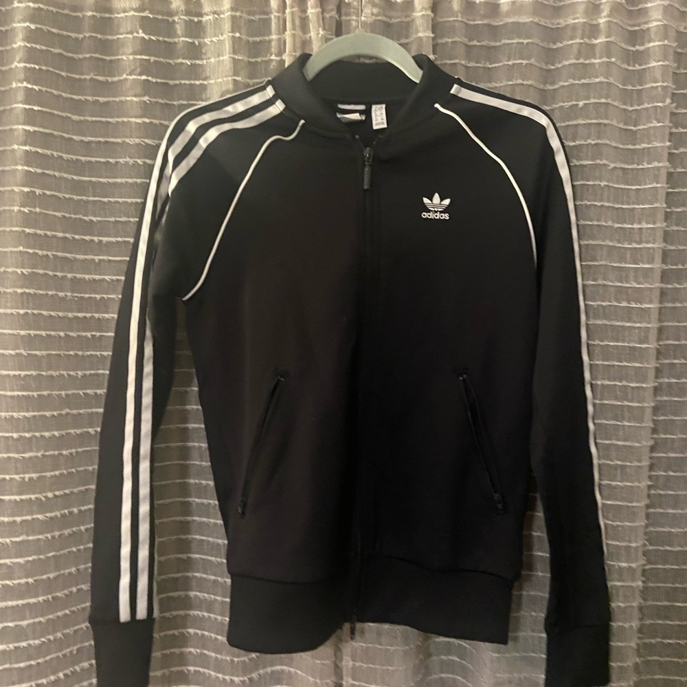 Adidas Black Jacket with White Accents